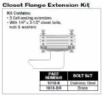 1018-BR- Closet Flange Extension Kit w/ Brass Bolts