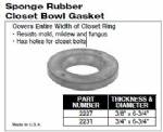 2227- Sponge Rubber Closet Bowl Gasket- 3/8" x 6-3/4"